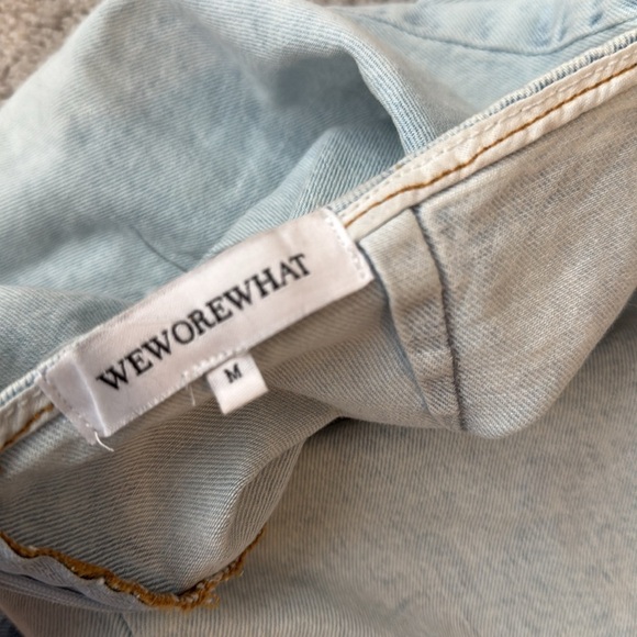 WeWoreWhat Cut-Out Denim Mini Skirt | Size Medium - Picture 3 of 9